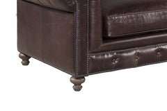 Cornelius  90" Inch "Quick Ship" Tufted Leather Chesterfield Sofa-OUT OF STOCK UNTIL 10/22/2021