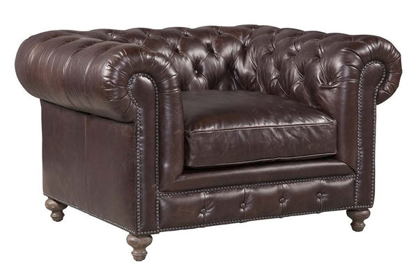 Cornelius Quick Ship Tufted Chesterfield Leather Club Chair