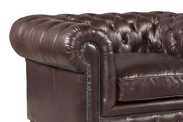 Cornelius Quick Ship Tufted Chesterfield Leather Club Chair