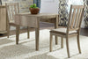 Image of Cyrus 3 Piece Drop Leaf Dining Table Set In Sandstone Finish With Slat Back Side Chairs