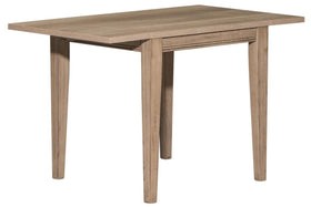 Cyrus 5 Piece Drop Leaf Dining Table Set In Sandstone Finish With Slat Back Side Chairs