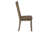 Image of Cyrus 5 Piece Rectangular Leg Table Dining Set In Sandstone Finish With Slat Back Side Chairs