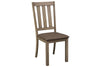 Image of Cyrus 5 Piece Rectangular Leg Table Dining Set In Sandstone Finish With Slat Back Side Chairs