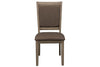 Image of Cyrus 5 Piece Drop Leaf Dining Table Set In Sandstone Finish With Upholstered Back Side Chairs