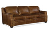 Image of Daniels 93 Inch "Quick Ship" Curved Back Traditional Full Top Grain Leather Pillow Back Sofa OUT OF STOCK UNTIL 3/24/2022