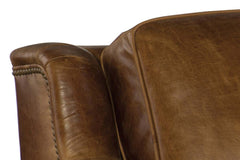 Daniels 93 Inch "Quick Ship" Curved Back Traditional Full Top Grain Leather Pillow Back Sofa OUT OF STOCK UNTIL 3/24/2022