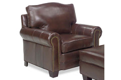 Davis Traditional Rolled Arm Leather Club Chair