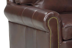 Davis Traditional Rolled Arm Leather Club Chair