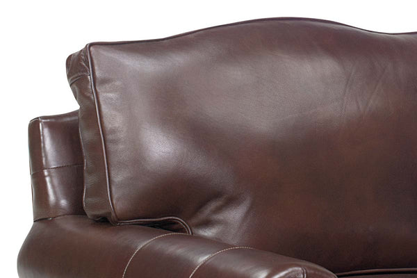 Davis Traditional Rolled Arm Leather Club Chair
