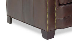 Davis Traditional Rolled Arm Leather Club Chair
