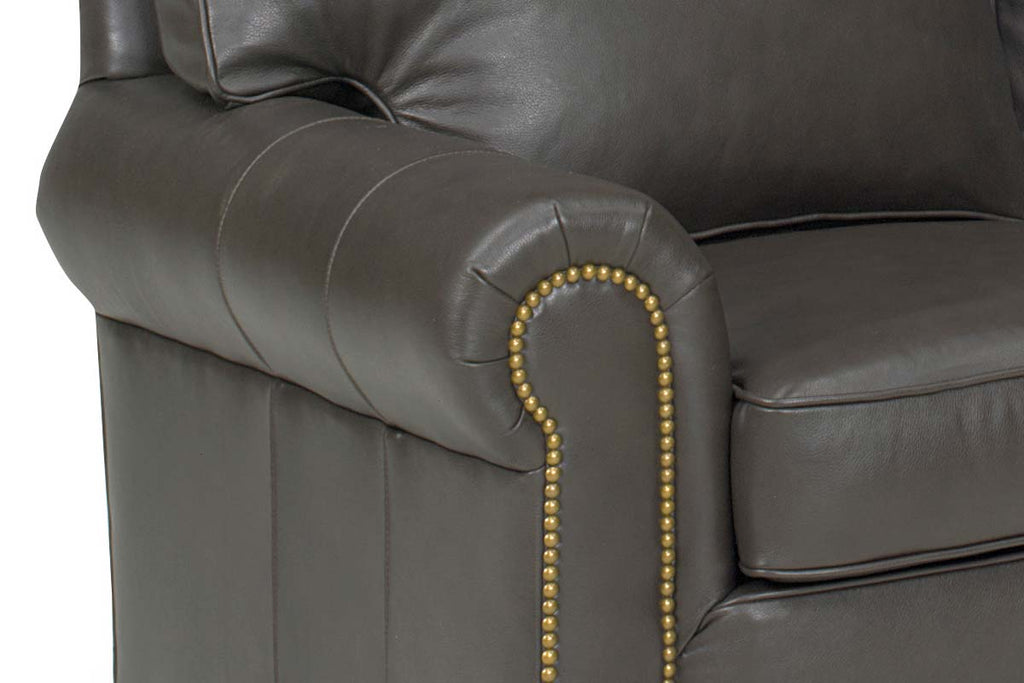 Rolled arm deals leather sofa
