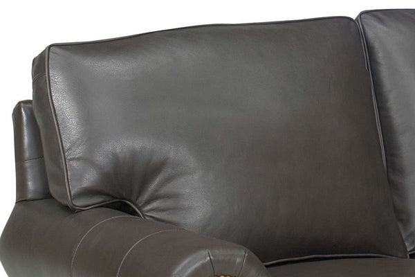 Davis Classic Rolled Arm Leather Apartment Size Sofa Collection