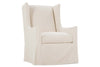 Image of Della Tall Wing Back Swivel Slipcovered Accent Chair With Sloping Arms