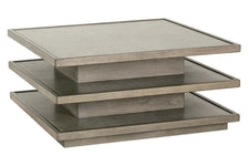 Delta Modern Wood Square Multi Shelf Coffee Table