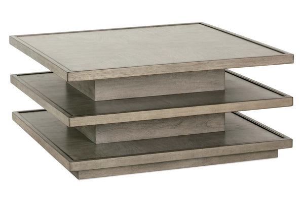 Delta Modern Wood Square Multi Shelf Coffee Table