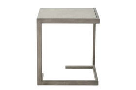 Delta Modern Metal And Wood Side Table With Pewter Finish