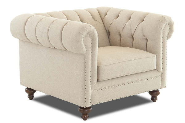 Devonshire Tufted Chesterfield "Ready To Ship" Fabric Living Room Accent Chair