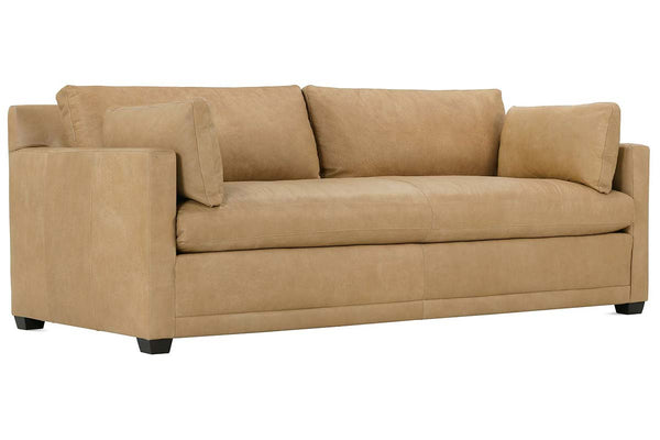 Donna "Quick Ship" Lavish Butterscotch 88 Inch Modern Leather Track Arm Sofa