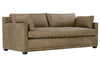 Image of Donna "Quick Ship" Lavish Mushroom 88 Inch Modern Leather Track Arm Sofa