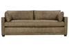 Image of Donna "Quick Ship" Lavish Mushroom 88 Inch Modern Leather Track Arm Sofa