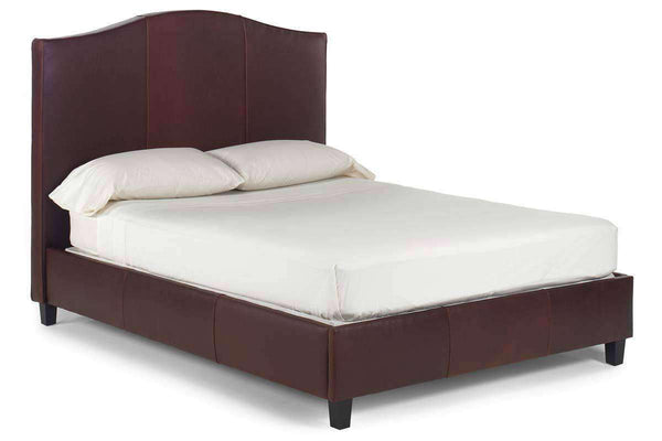 Upholstered Bed Donovan "Designer Style" Camel Back Style Leather Platform Bed 