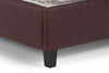 Image of Upholstered Bed Donovan "Designer Style" Camel Back Style Leather Platform Bed 