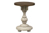 Image of Dorchester Antique White With Tobacco Accents Round Chair Side Table