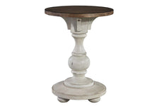 Dorchester Antique White With Tobacco Accents Round Chair Side Table