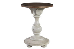 Dorchester Antique White With Tobacco Accents Round Chair Side Table