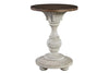 Image of Dorchester Antique White With Tobacco Accents Round Chair Side Table