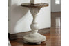 Image of Dorchester Antique White With Tobacco Accents Round Chair Side Table
