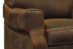 Dorsey Rio Coyote Distressed Key Arm Leather Club Chair