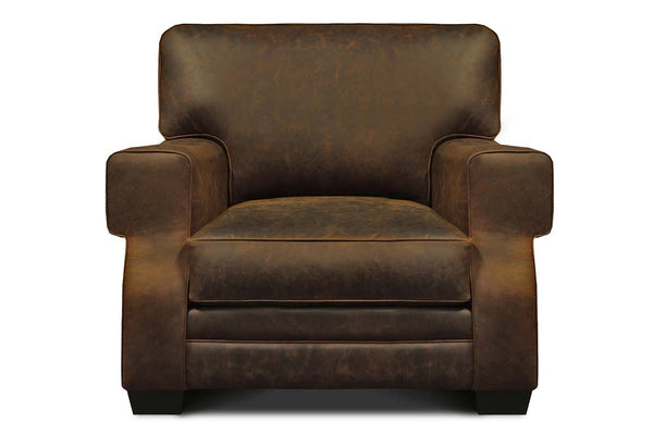Dorsey Rio Coyote Distressed Key Arm Leather Club Chair