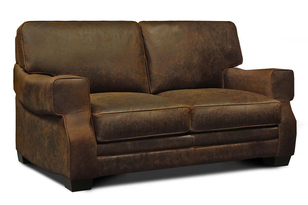Dorsey Rio Coyote Distressed Leather Key Arm Loveseat