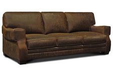 Dorsey 90 Inch Leather Key Arm Sofa