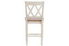 Image of Dover Driftwood White With Sand Top 5 Piece Gathering Leg Table Set With X Back Chairs