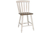 Image of Dover Driftwood White With Sand Top 5 Piece Gathering Leg Table Set With Slat Back Chairs