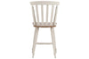 Image of Dover Driftwood White With Sand Top 5 Piece Gathering Leg Table Set With Slat Back Chairs