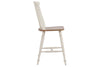 Image of Dover Driftwood White With Sand Top 5 Piece Gathering Leg Table Set With Slat Back Chairs