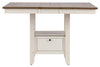 Image of Dover Driftwood White With Sand Top 5 Piece Gathering Leg Table Set With X Back Chairs