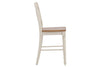 Image of Dover Driftwood White With Sand Top 5 Piece Gathering Leg Table Set With X Back Chairs