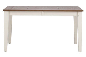 Dover Driftwood White With Sand Top 5 Piece Rectangular Leg Table Set With Slat Back Chairs