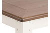 Image of Dover Driftwood White With Sand Top 7 Piece Rectangular Leg Table Set With Slat Back Chairs