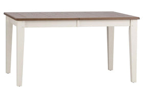 Dover Driftwood White With Sand Top 7 Piece Rectangular Leg Table Set With Slat Back Chairs