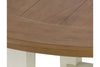 Image of Dover Driftwood White With Sand Top 5 Piece Round Drop Leaf Leg Table Set With Slat Back Chairs