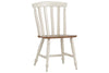 Image of Dover Driftwood White With Sand Top 7 Piece Rectangular Leg Table Set With Slat Back Chairs