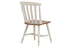 Image of Dover Driftwood White With Sand Top 3 Piece Round Drop Leaf Leg Table Set With Slat Back Chairs