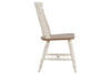 Image of Dover Driftwood White With Sand Top 7 Piece Rectangular Leg Table Set With Slat Back Chairs