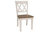 Image of Dover Driftwood White With Sand Top 5 Piece Rectangular Leg Table Set With X Back Chairs
