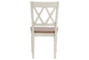 Image of Dover Driftwood White With Sand Top 5 Piece Rectangular Leg Table Set With X Back Chairs